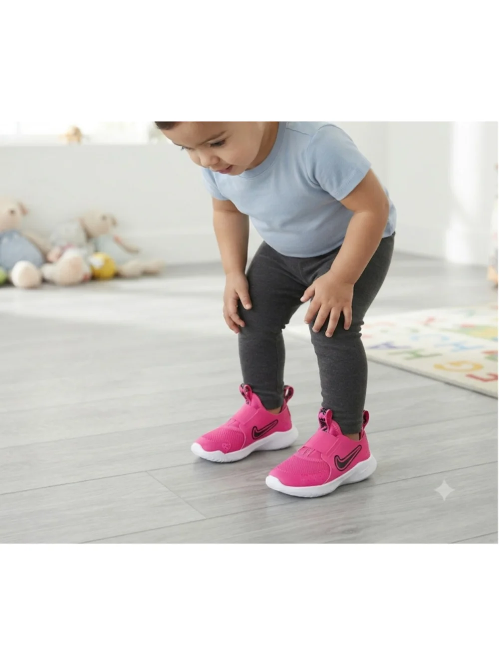 Nike Flex Runner 3 PS Slip On Shoes Laser Fuchsia Black Size 8C FN1294-602